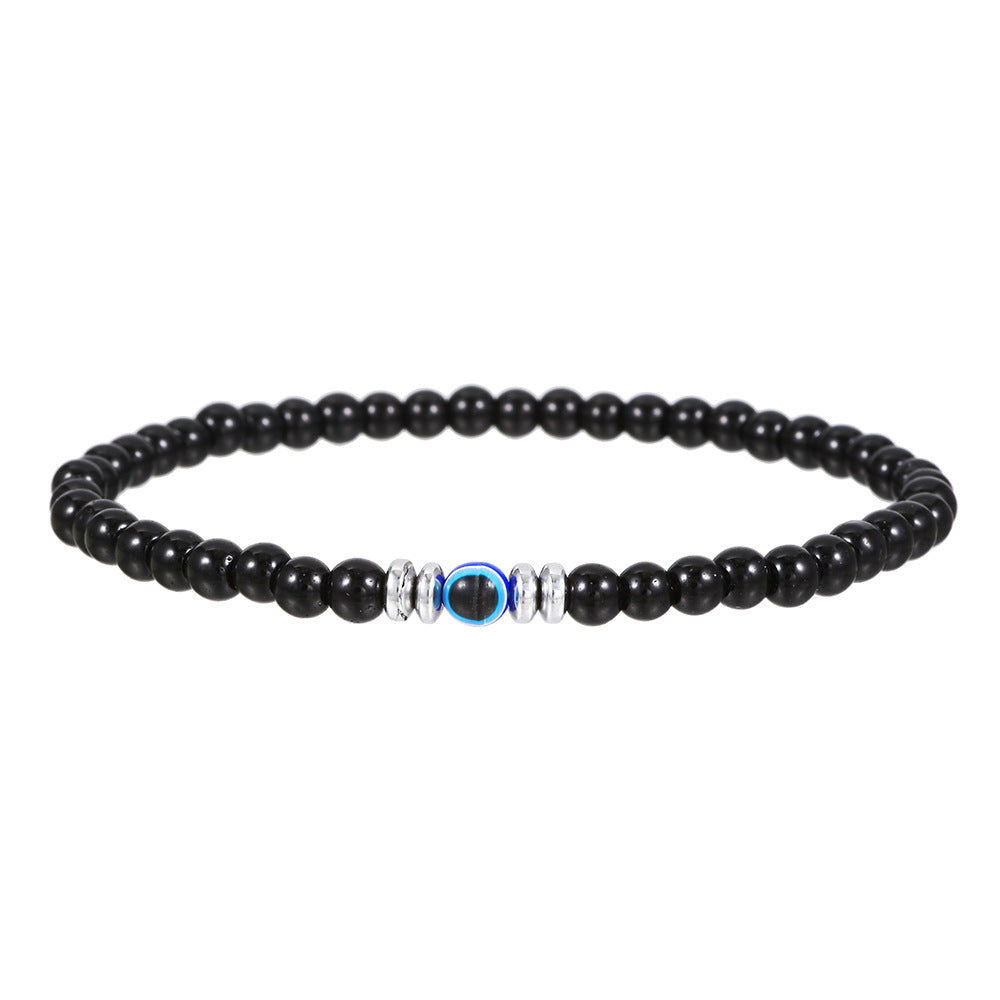 Natural Bead Bracelet Set – Protective Devil Eye Accent