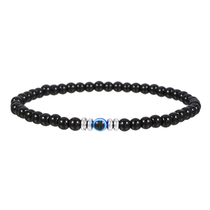 Natural Bead Bracelet Set – Protective Devil Eye Accent