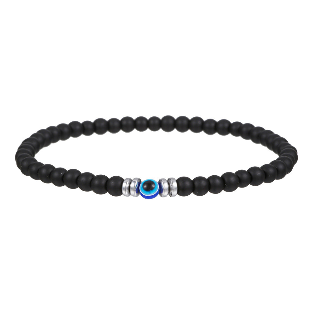 Natural Bead Bracelet Set – Protective Devil Eye Accent
