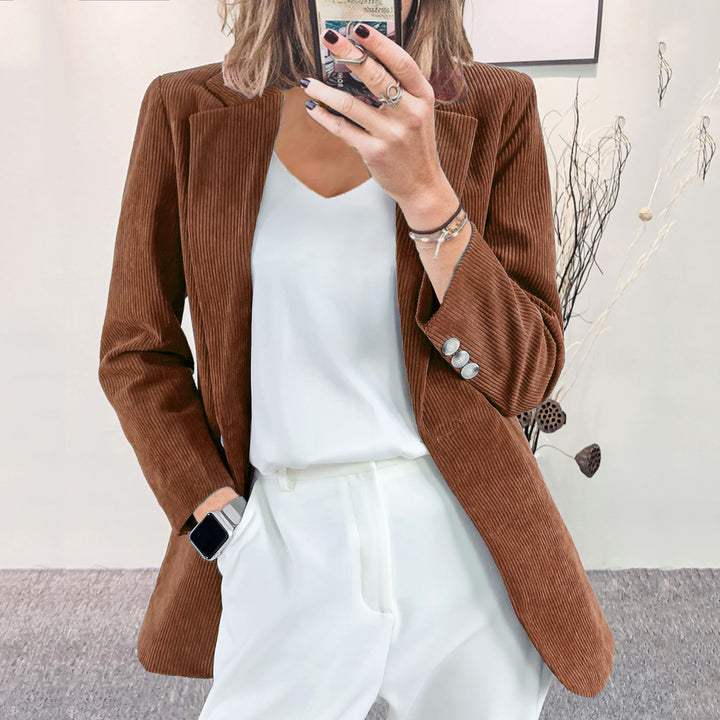 Corduroy Blazer for Women – Slim Fit Structured Jacket