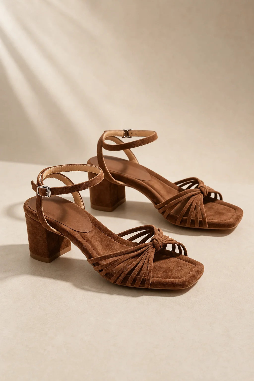 Chunky Heeled Sandals – Matte Roman Strappy Women&
