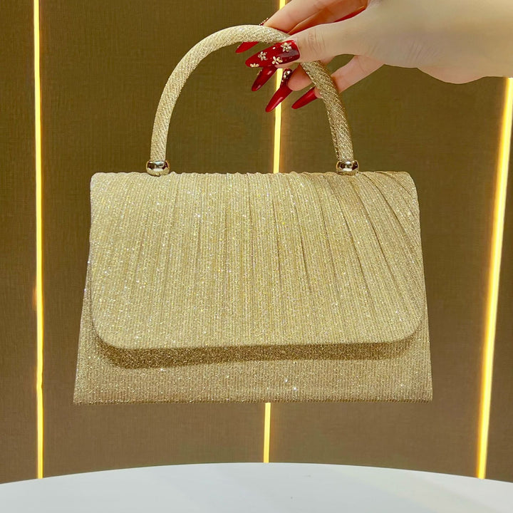 Evening Clutch Bag – Crinkle Textured Structured Women&