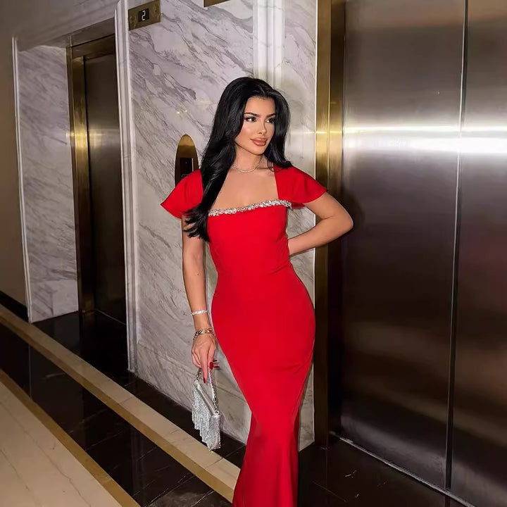 Bodycon Dress – Diamond Embellished Evening Formal Dress, Women&