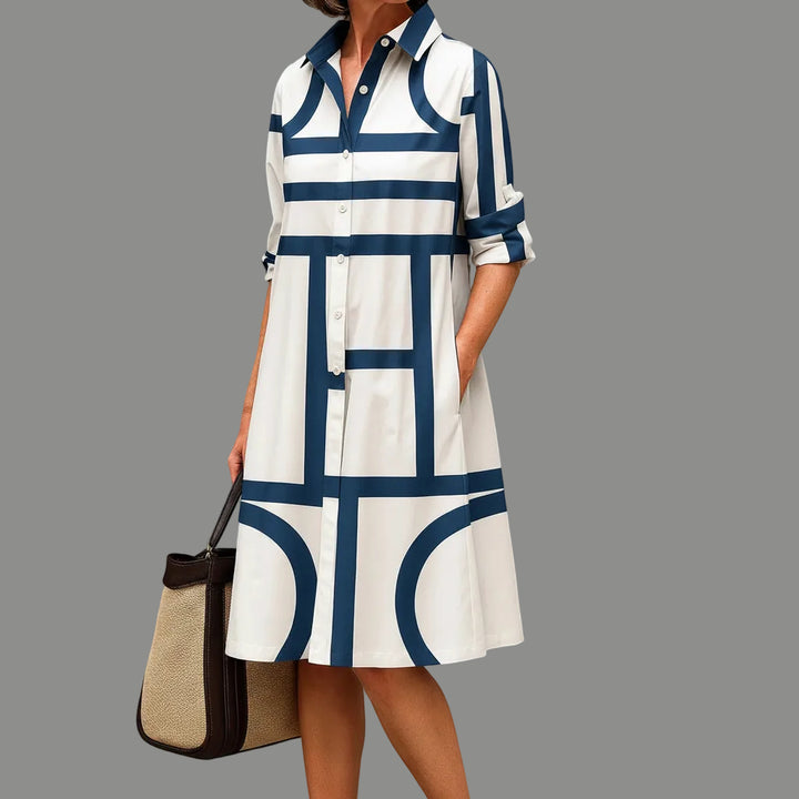 Floral Midi Dress – 3D Print Stretch Women&