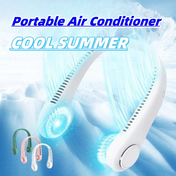 Neck Fan Rechargeable – Bladeless Hands-Free Portable USB Cooling