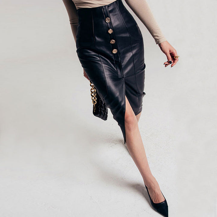 Vegan Leather Midi Skirt – Women&