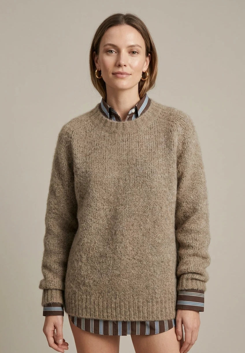 Cashmere Sweater Women – Thick Knit Pullover, Loose Fit