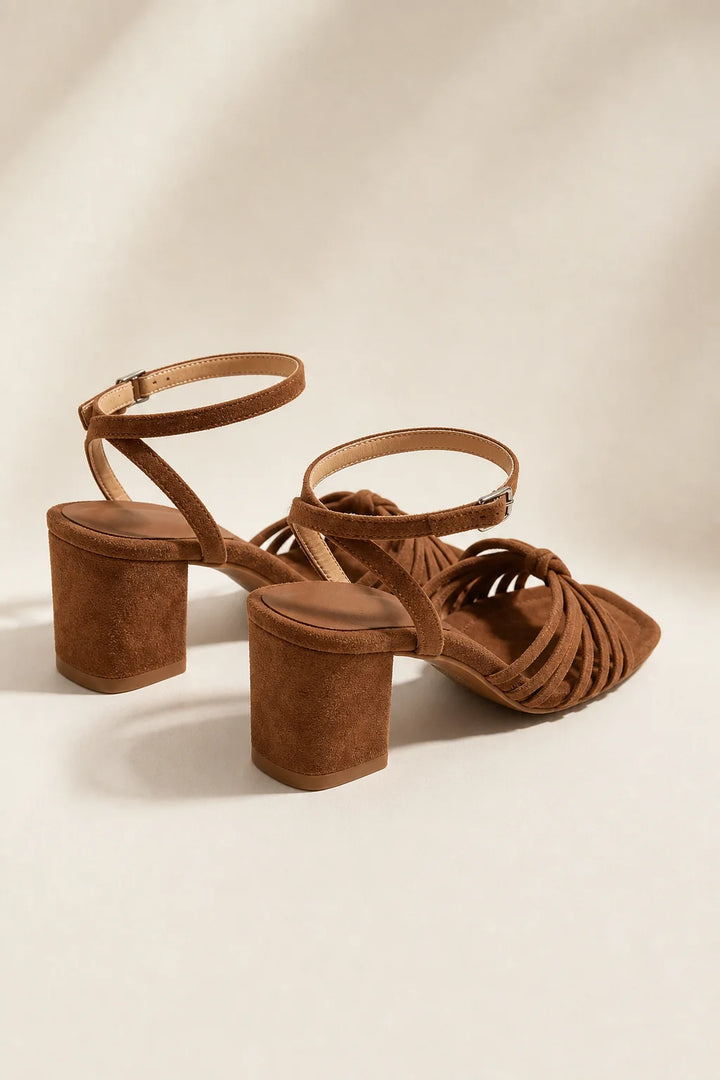 Chunky Heeled Sandals – Matte Roman Strappy Women&