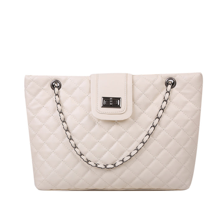 Quilted Chain Shoulder Bag for Women – Embroidered Lingge Purse