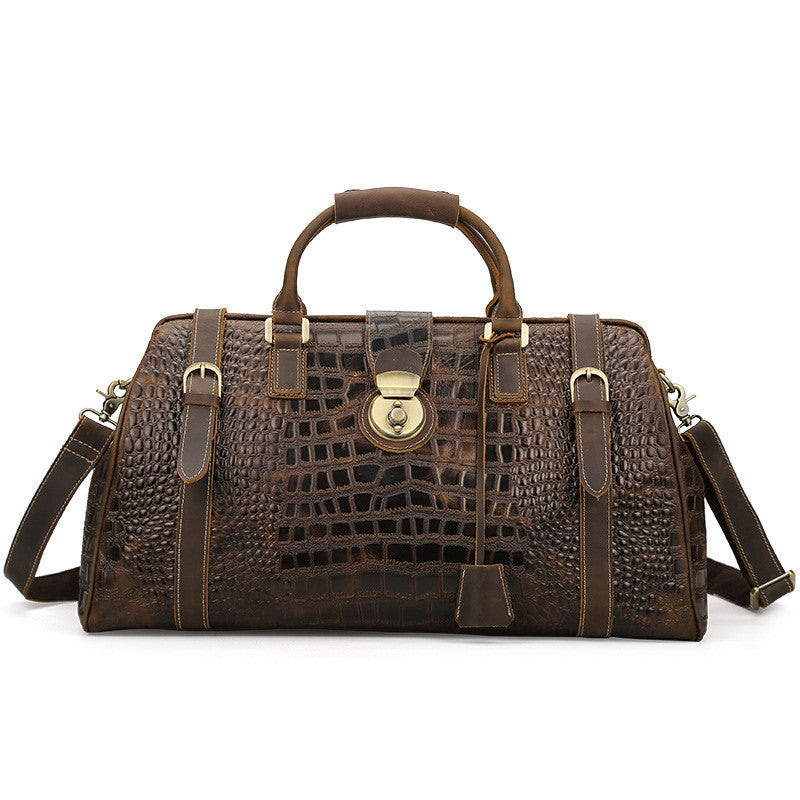 Unisex Leather Pattern Travel Bag – Modern Structured Silhouette