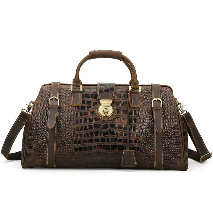 Unisex Leather Pattern Travel Bag – Modern Structured Silhouette