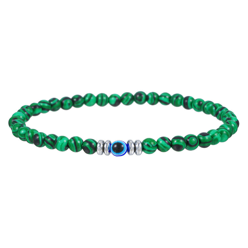 Natural Bead Bracelet Set – Protective Devil Eye Accent