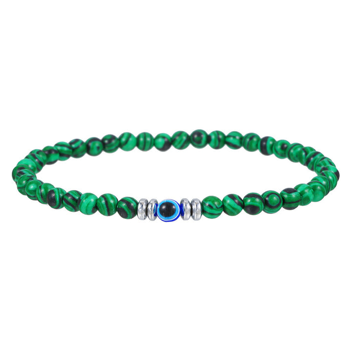 Natural Bead Bracelet Set – Protective Devil Eye Accent