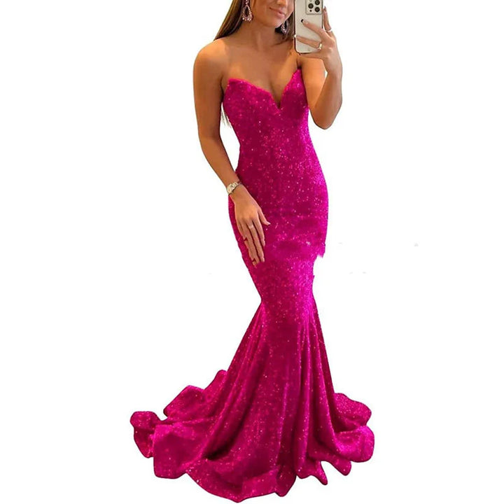 Sequin Maxi Dress for Women – Elegant Formal Evening Gown