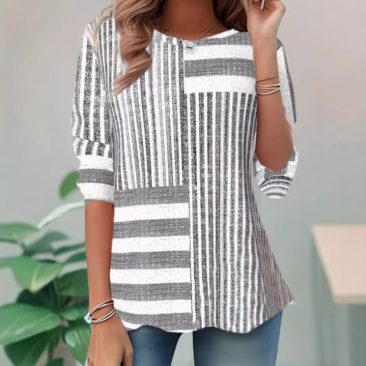 Women’s Plaid Sweatshirt Pullover – Soft Fleece Retro Crew Neck
