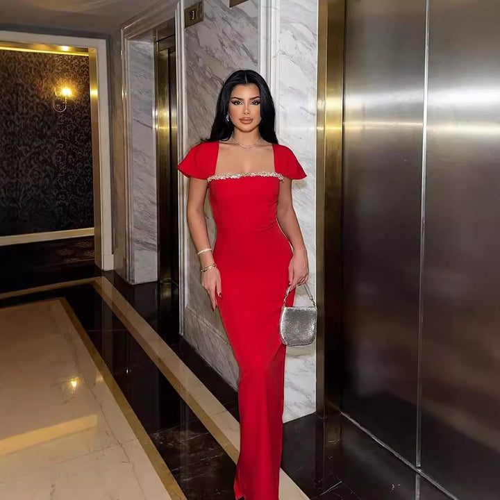 Bodycon Dress – Diamond Embellished Evening Formal Dress, Women&