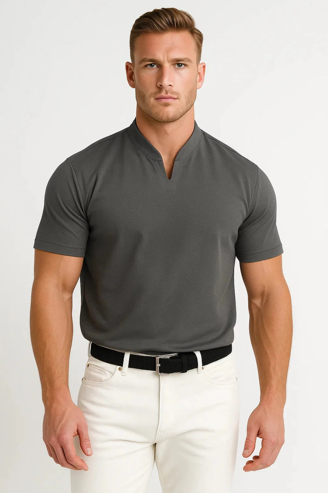 Men’s Cotton Athletic Fit Shirt – Plus Short Sleeve Pocket