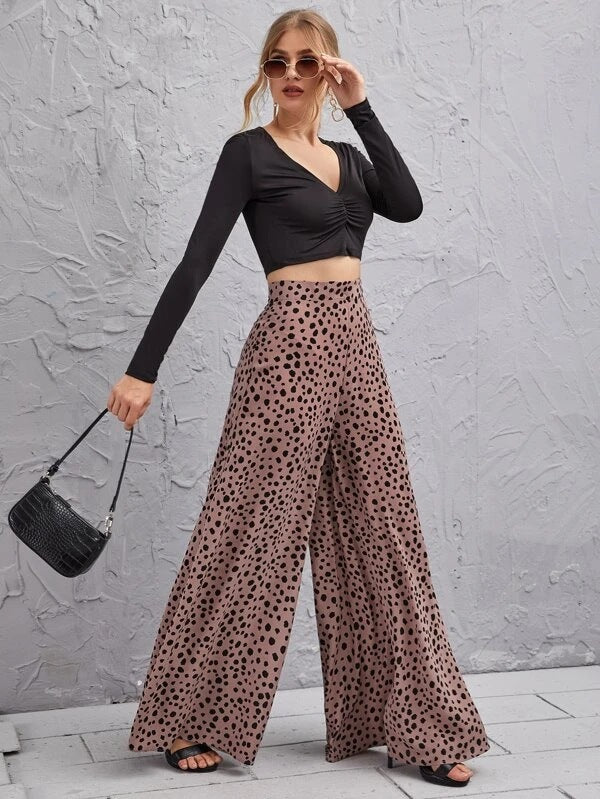 Leopard Print Trousers Women&