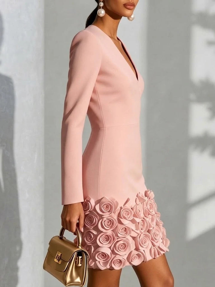 Bodycon Dress – 3D Floral Sheath A-Line Women&