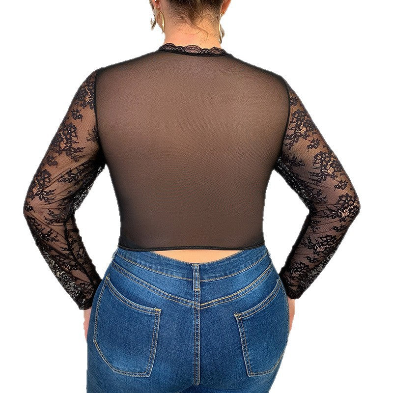 Strapless Mesh Lace Bustier Top with Cutout Underwire Detail