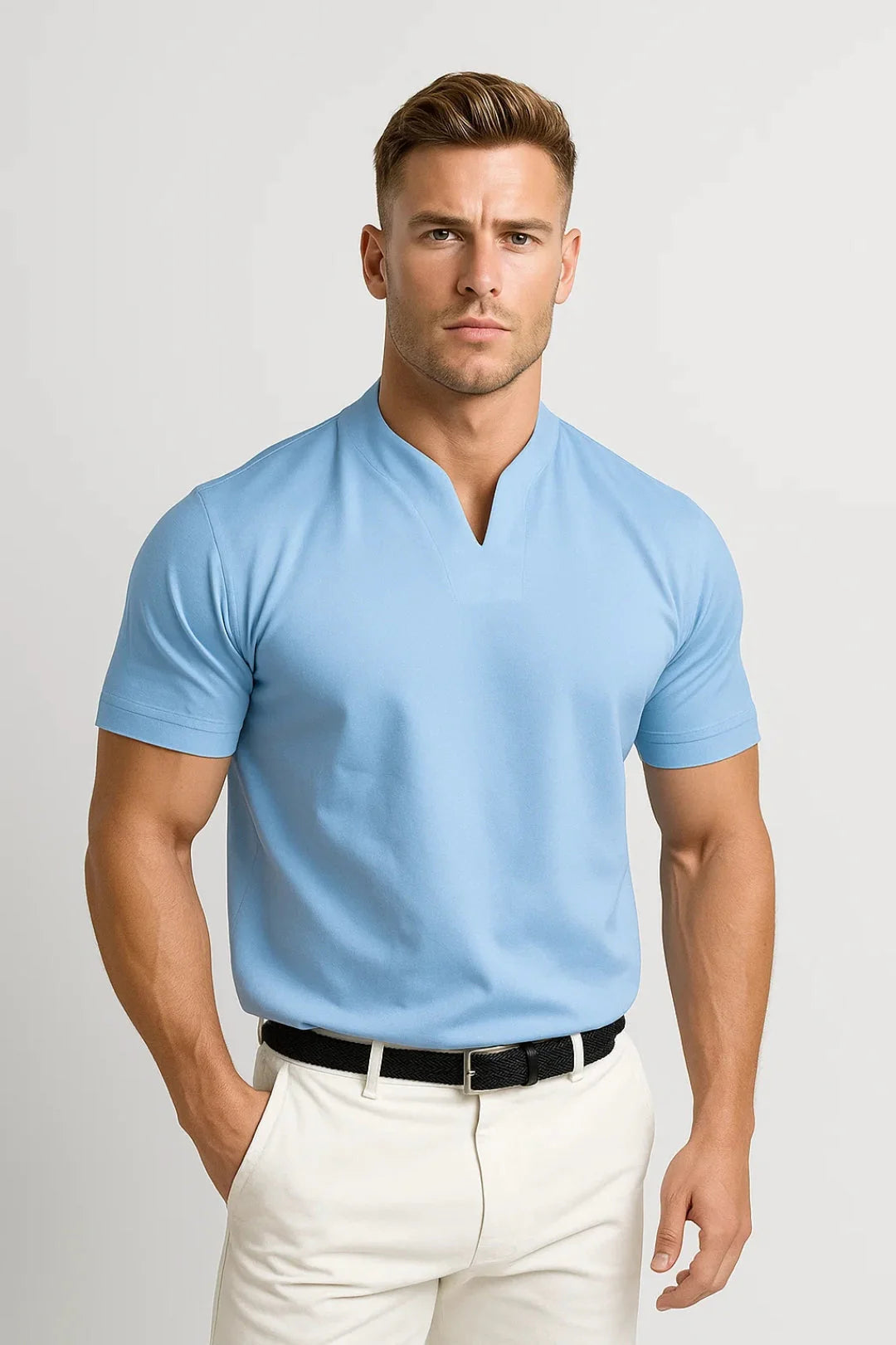 Men’s Cotton Athletic Fit Shirt – Plus Short Sleeve Pocket