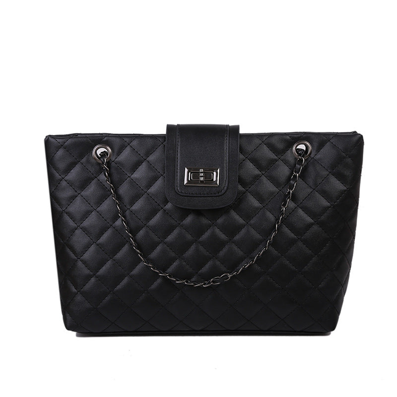 Quilted Chain Shoulder Bag for Women – Embroidered Lingge Purse
