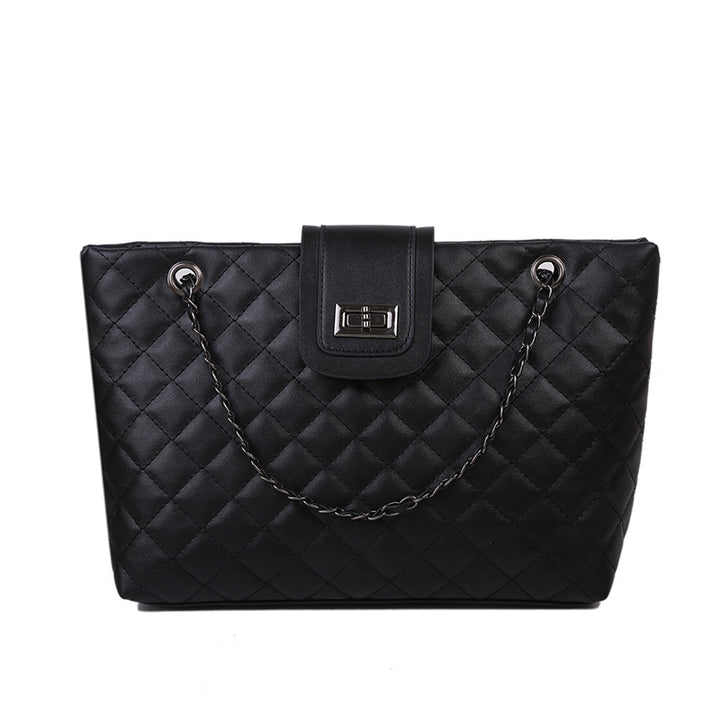 Quilted Chain Shoulder Bag for Women – Embroidered Lingge Purse