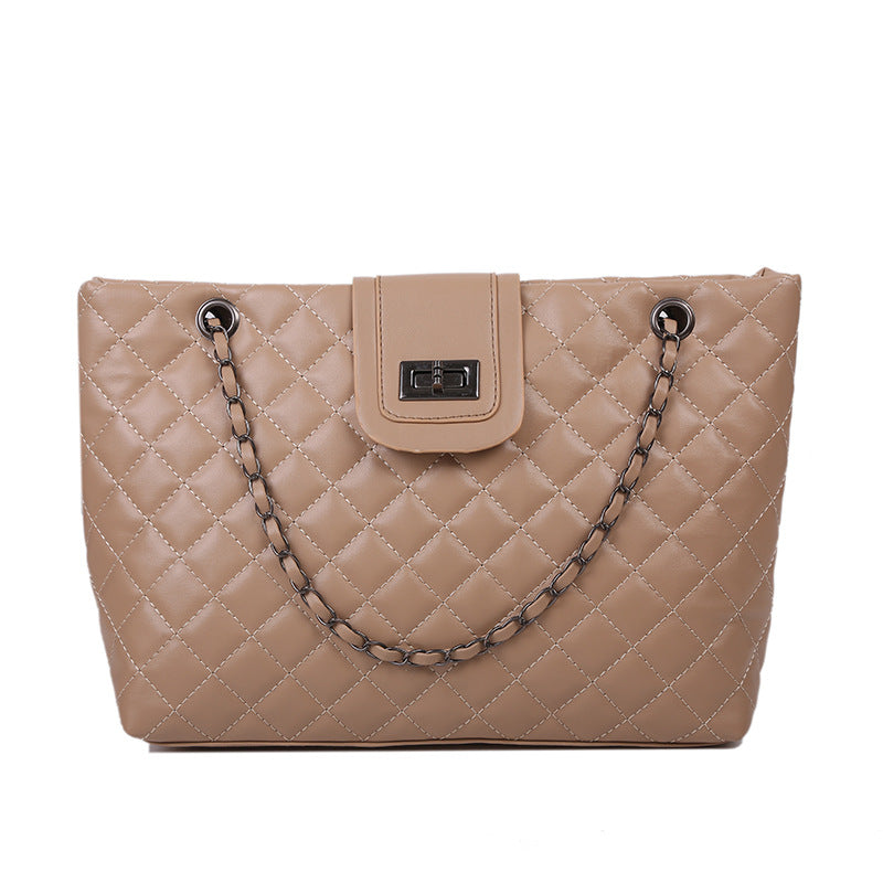 Quilted Chain Shoulder Bag for Women – Embroidered Lingge Purse