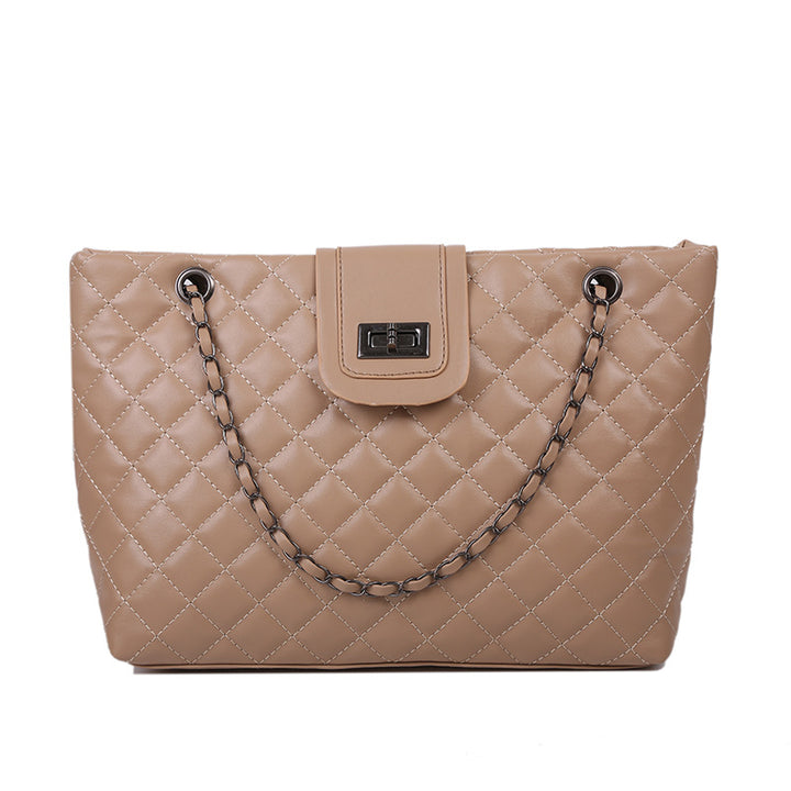 Quilted Chain Shoulder Bag for Women – Embroidered Lingge Purse