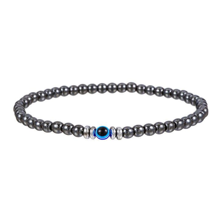 Natural Bead Bracelet Set – Protective Devil Eye Accent