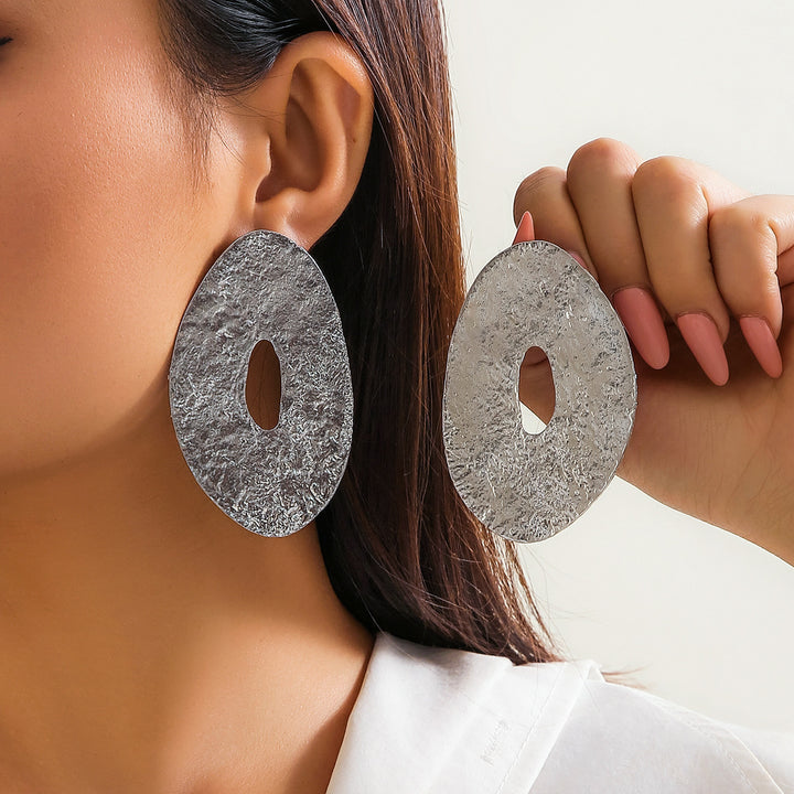 Statement Earrings – Large Irregular Metal French Sculptural Dangles