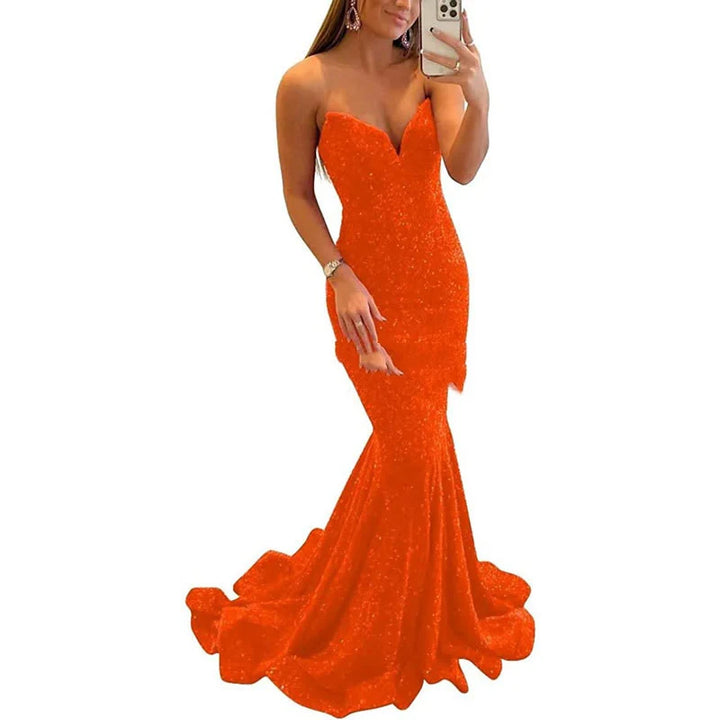 Sequin Maxi Dress for Women – Elegant Formal Evening Gown