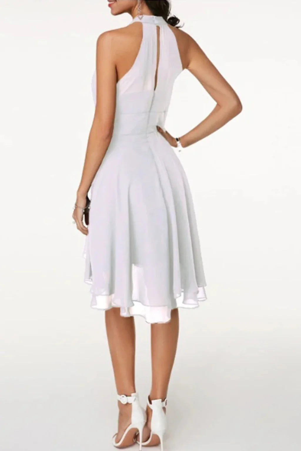 Chiffon Midi Dress – Loose Waist Flowy Women&