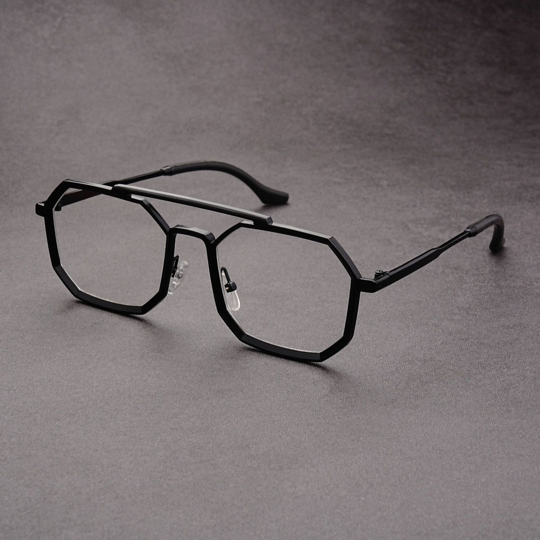 Unisex Futuristic Sunglasses – Double Bridge Angular Frame Acetate