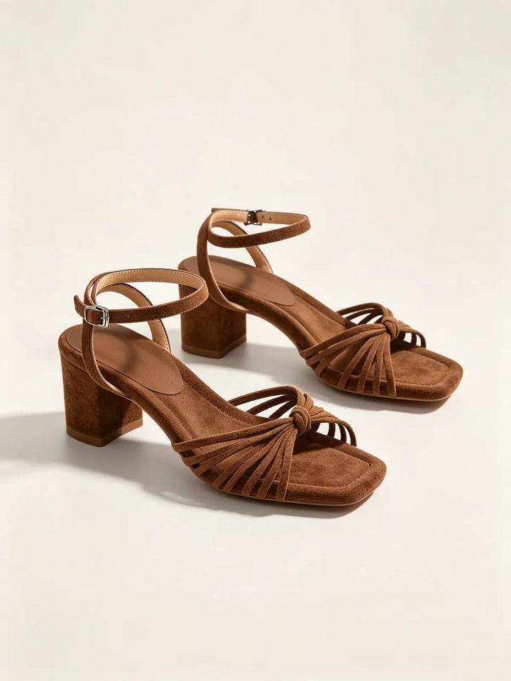 Chunky Heeled Sandals – Matte Roman Strappy Women&
