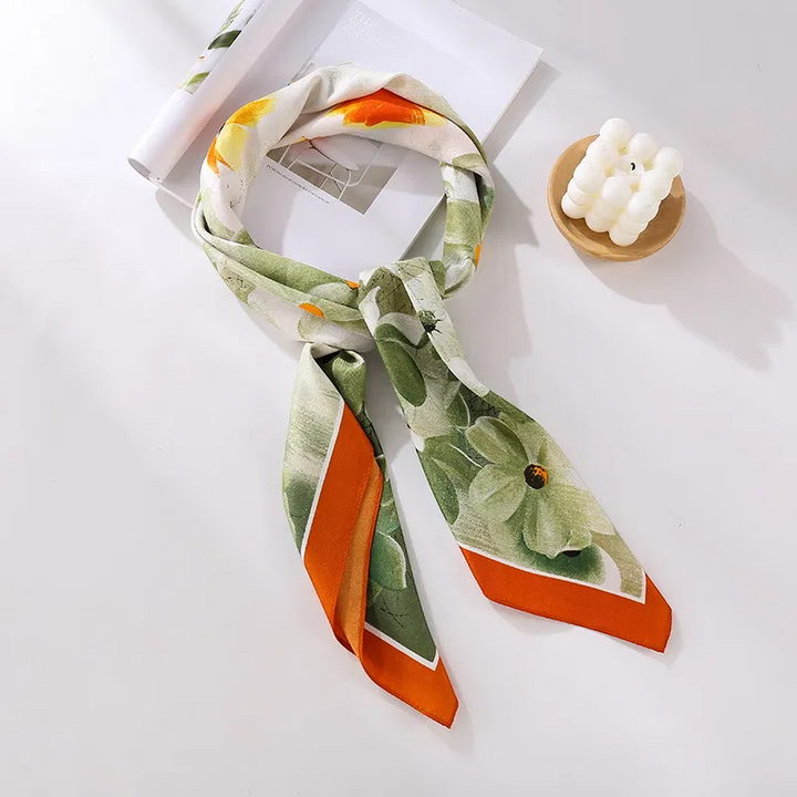 Women's Silky Satin Square Scarf – Elegant Hair Neck Bag Accessory