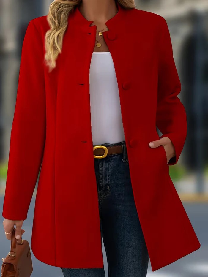 Women's Wool Coat Slim-Fit Lapel | Tailored Silhouette