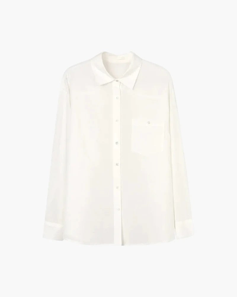 Women's Lightweight Linen Blend Button-Down Shirt – Relaxed Fit Fluid