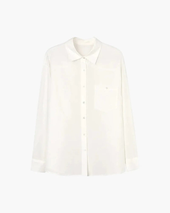 Women's Lightweight Linen Blend Button-Down Shirt – Relaxed Fit Fluid