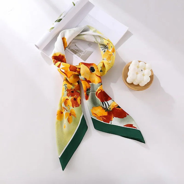 Women's Silky Satin Square Scarf – Elegant Hair Neck Bag Accessory