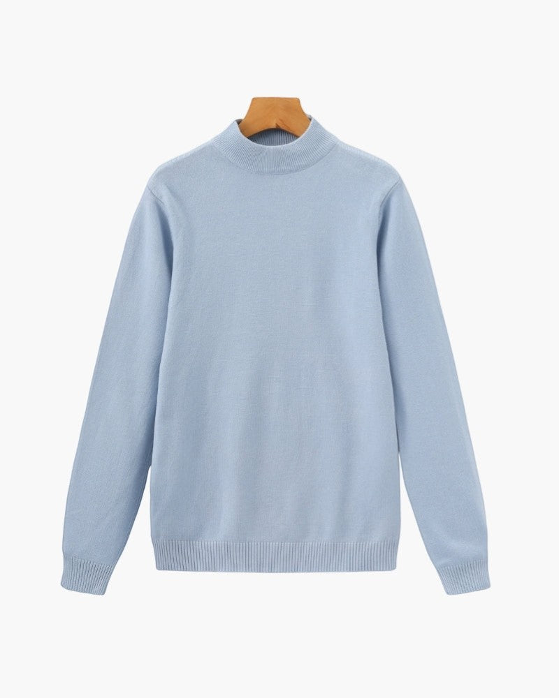 Men's Fine Knit Crew Neck Sweater – Slim Fit Ribbed Cuffs and Hem