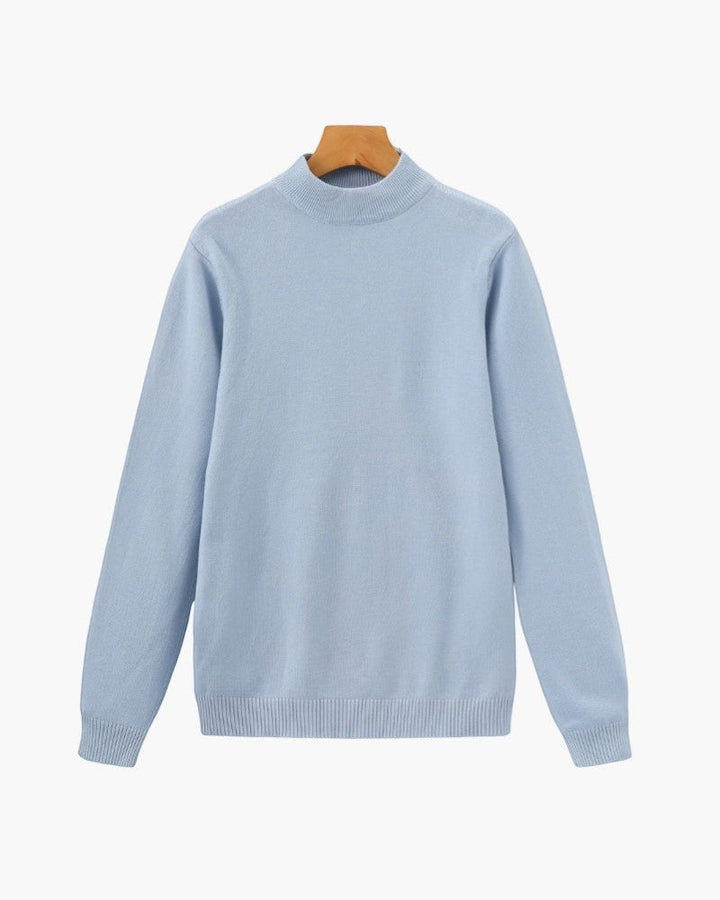 Men's Fine Knit Crew Neck Sweater – Slim Fit Ribbed Cuffs and Hem