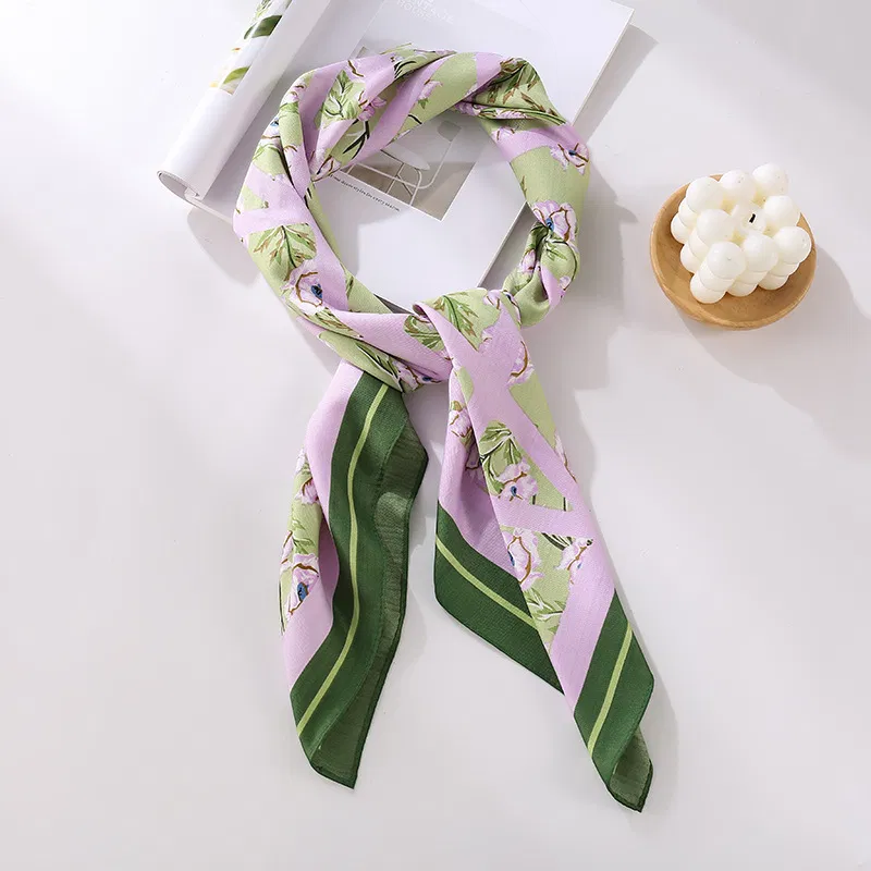 Women's Silky Satin Square Scarf – Elegant Hair Neck Bag Accessory