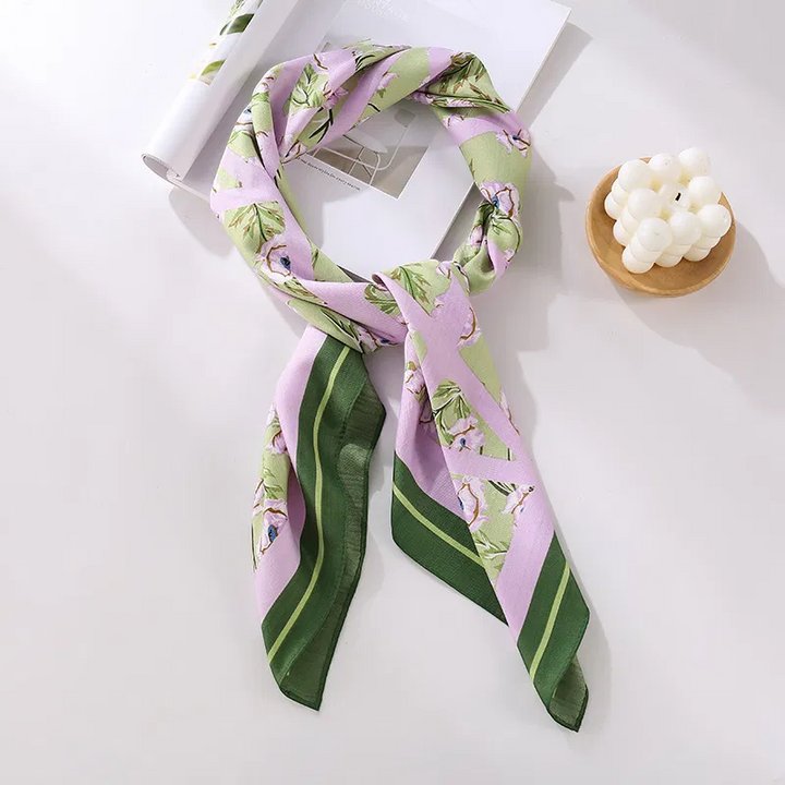 Women's Silky Satin Square Scarf – Elegant Hair Neck Bag Accessory