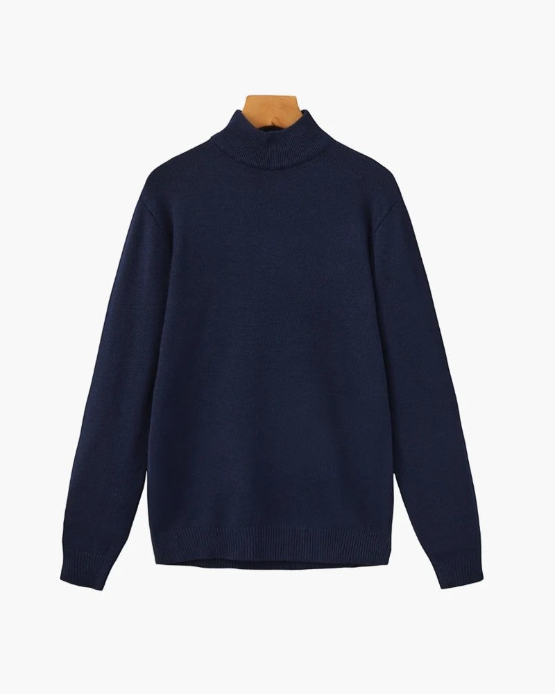 Men's Fine Knit Crew Neck Sweater – Slim Fit Ribbed Cuffs and Hem