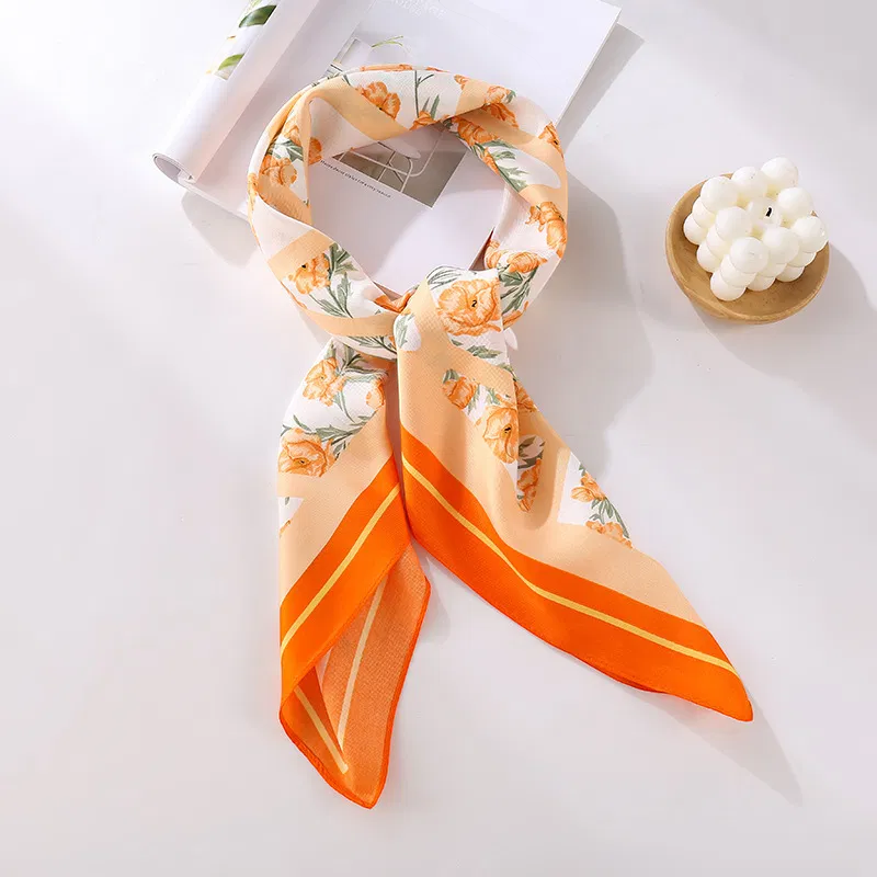 Women's Silky Satin Square Scarf – Elegant Hair Neck Bag Accessory