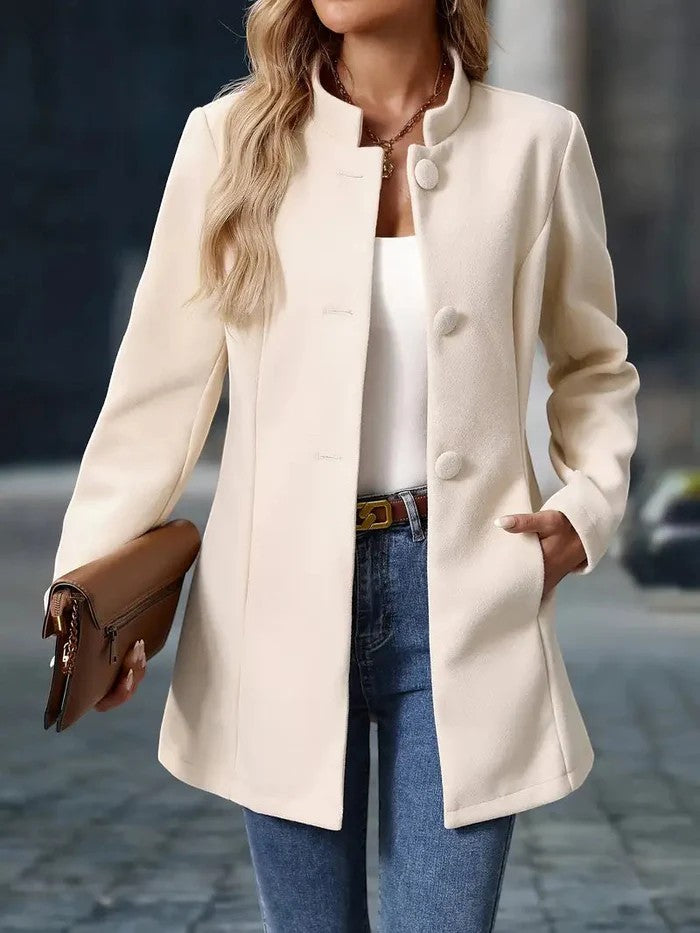 Women's Wool Coat Slim-Fit Lapel | Tailored Silhouette