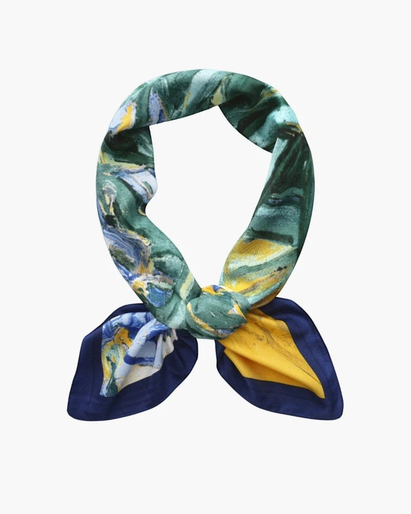 Women's Silky Satin Square Scarf – Elegant Hair Neck Bag Accessory