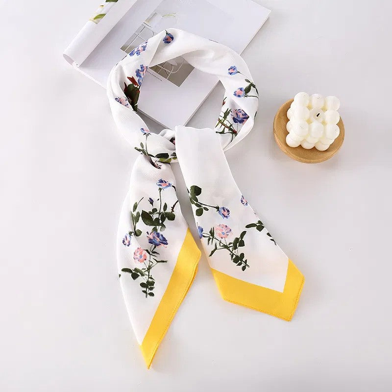 Women's Silky Satin Square Scarf – Elegant Hair Neck Bag Accessory