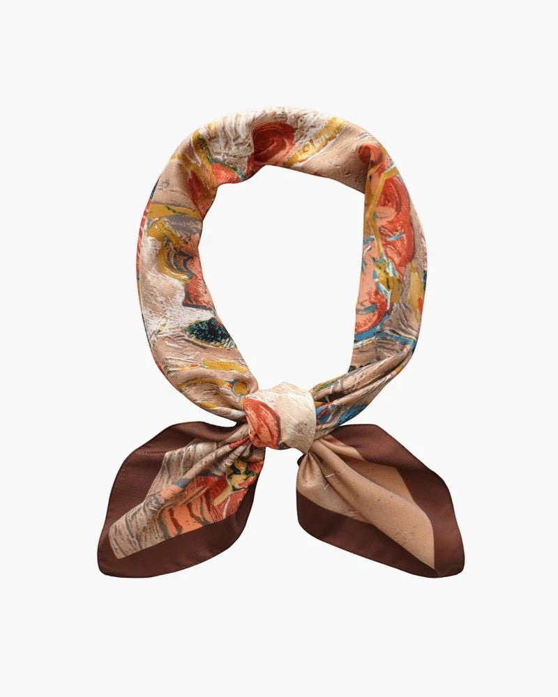 Women's Silky Satin Square Scarf – Elegant Hair Neck Bag Accessory